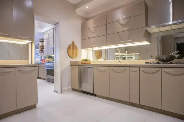 Casa Lyla, kitchen with a stainless range hood, a dishwasher and under-cabinet lighting, San Miguel de Allende