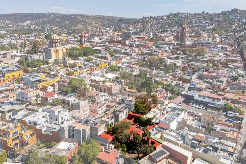 Hotel Casa Luna, aerial view of the neighborhood and the Parroquia, San Miguel de Allende